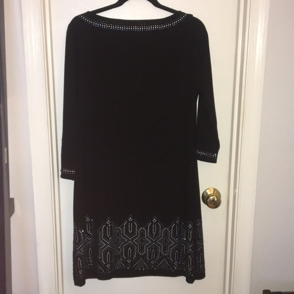 WHBM Embellished Stretchy Knit Art Deco Dress - Picture 3 of 10